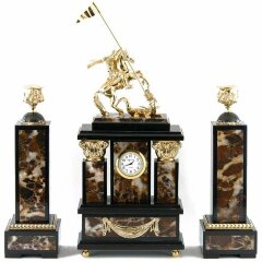 Каминные часы «Георгий Победоносец» (яшма)