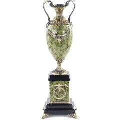 Интерьерная ваза «Антик» из камня змеевик