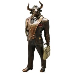 Бронзовая статуэтка «Бык деловой» в подарок начальнику