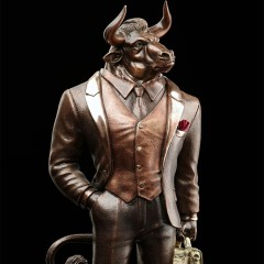 Бронзовая статуэтка «Бык деловой» в подарок руководителю