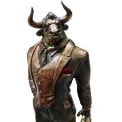 Бронзовая статуэтка «Бык деловой» в подарок руководителю