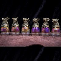 Подарочный набор стопки перевёртыши «Звери» фиолетового цвета