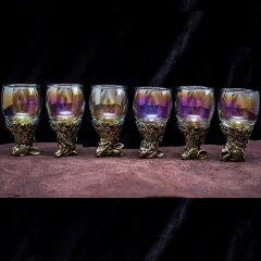 Подарочный набор стопки перевёртыши «Звери» фиолетового цвета