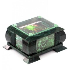 Подарочная шкатулка из камня «Хозяйка медной горы» с фоторамкой