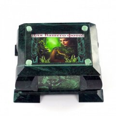 Подарочная шкатулка из камня «Хозяйка медной горы» с фоторамкой