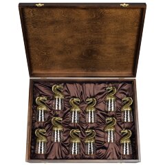 Подарочный набор стопки перевёртыши «Змея кобра» в футляре из массива дерева