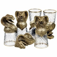 Подарочный набор стопки перевёртыши «Змея кобра» в футляре из массива дерева