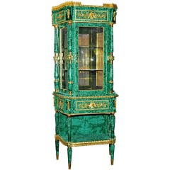 Премиум буфет из малахита «MALACHITE» с художественным декором из бронзы