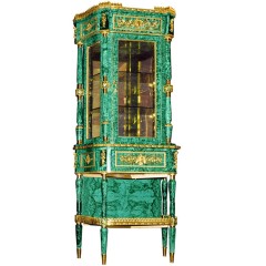 Премиум буфет из малахита «MALACHITE» с художественным декором из бронзы