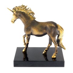 Бронзовая статуэтка «Единорог» на подставке из долерита