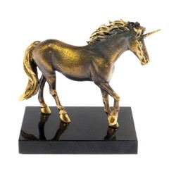 Бронзовая статуэтка «Единорог» на подставке из долерита