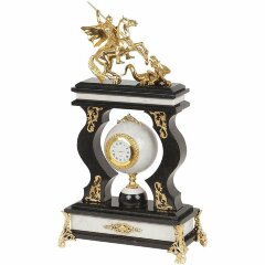 Кабинетные часы «Георгий Победоносец» (змеевик,мрамор)