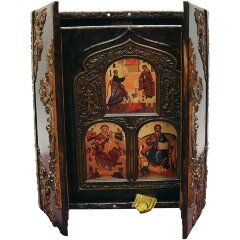 Подарочная книга «Библия» в кожаном коробе иконостас-складень