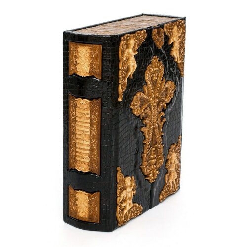 Подарочная книга «Библия» в кожаном коробе иконостас-складень