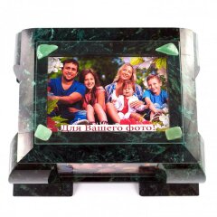 Подарочная шкатулка из камня змеевик «Фоторамка» для украшений