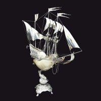 Серебряный корабль «Симфония» из морской раковины НАУТИЛУС