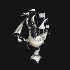 Серебряный корабль «Симфония» из морской раковины НАУТИЛУС