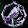 Подарочный набор из 3-х ёлочных игрушек «Новогодний» из камня (аметист) в подарок к новому году
