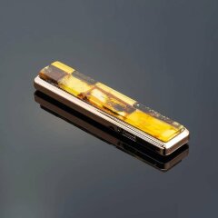 Женская зажигалка «Мозаика» украшенная натуральным янтарём