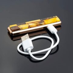 Женская зажигалка «Мозаика» украшенная натуральным янтарём