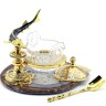 Хрустальная икорница «Триумфальная» на камне агат — наборы праздничной посуды для сервировки стола