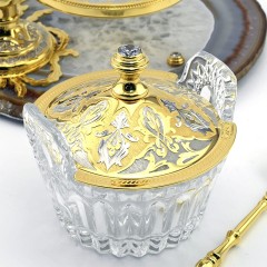 Хрустальная икорница «Триумфальная» на камне агат — наборы праздничной посуды для сервировки стола