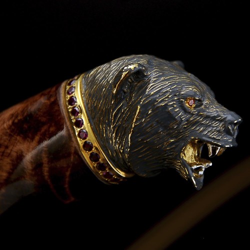 Подарочный нож «Медведь» из дамасской стали в подарок охотнику