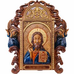 Большая резная икона «Вседержитель» в подарок христианскому дому