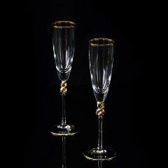 Хрустальные фужеры для шампанского «AMORE» (2 шт)