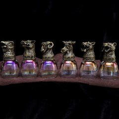 Подарочный набор стопки перевёртыши «Весёлые звери» фиолетового цвета