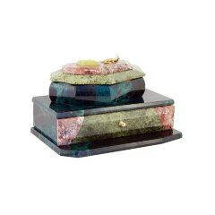 Подарочная шкатулка из камня змеевик «Ларец двухъярусный» для украшений