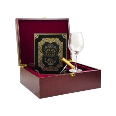 Подарочный набор книги «Вино. Путеводитель» с фужером для вина и штопором