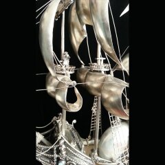 Серебряный корабль «Триумф» из морской раковины НАУТИЛУС