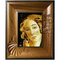 Интерьерная картина «Рождение Венеры» из янтаря и ценных пород дерева