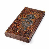 Подарочные деревянные нарды «Китайский дракон» из янтаря