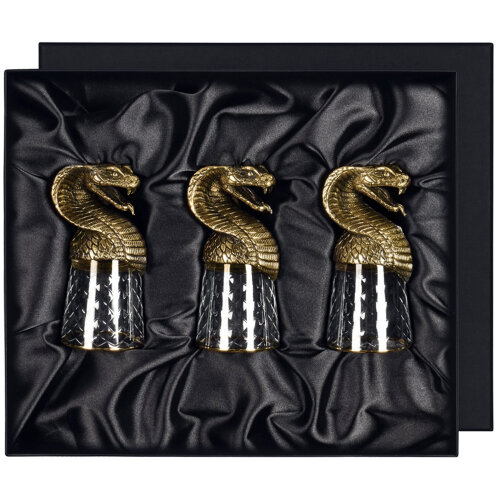 Подарочные стопки перевёртыши «Змея кобра» в дизайнерском футляре