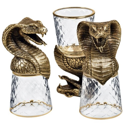 Подарочные стопки перевёртыши «Змея кобра» в дизайнерском футляре