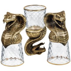 Подарочные стопки перевёртыши «Змея кобра» в дизайнерском футляре