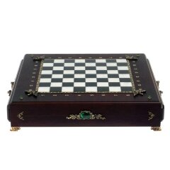 Шахматный ларец «Камелот» с бронзовыми фигурами