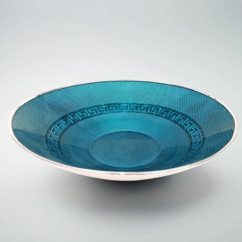 Бирюзовая тарелка «Море Афины» для декора интерьера