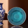 Бирюзовая тарелка «Море Афины» для декора интерьера