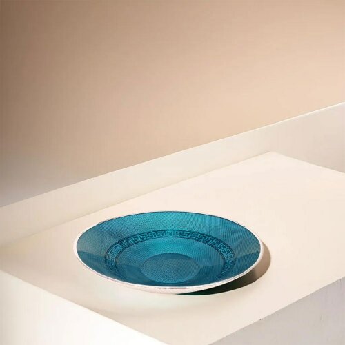 Бирюзовая тарелка «Море Афины» для декора интерьера