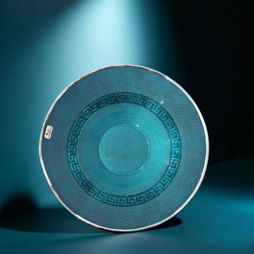 Бирюзовая тарелка «Море Афины» для декора интерьера