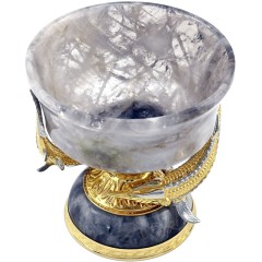 Водочный набор с икорницей и рюмками на три персоны «Осетровые» из камня кварц