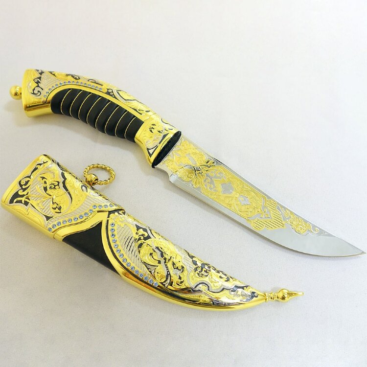 Подарочный нож «Капитан» с позолоченным клинком