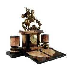 Кабинетный органайзер «Георгий Победоносец» из камня яшма