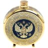 Позолоченная фляжка «Герб России» из нержавеющей стали в подарок мужчине