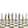Коллекционные шахматы «Олимпийские игры» с бронзовыми фигурами на каменной доске (змеевик, мрамор)