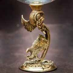 Подарочный бокал для коньяка «Ястреб» с объёмной фигуркой