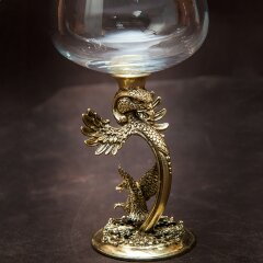 Подарочный бокал для коньяка «Ястреб» с объёмной фигуркой